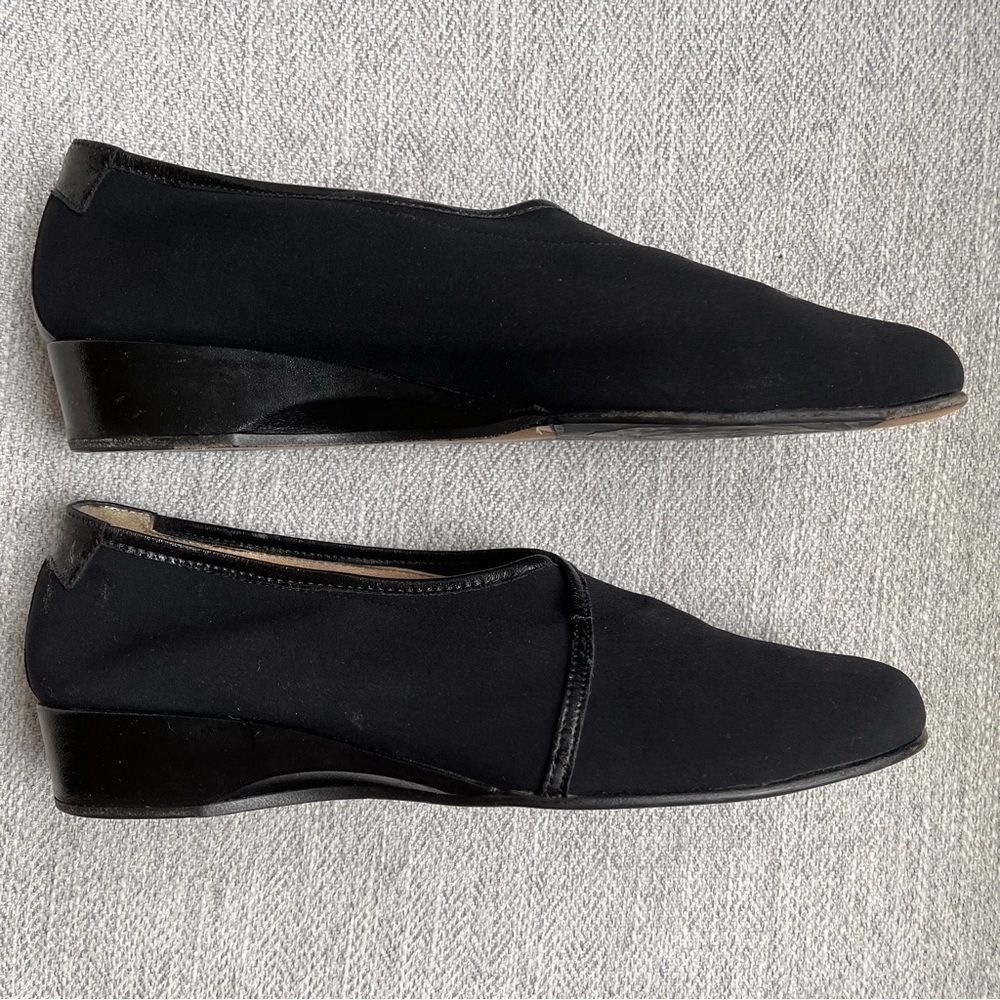 Taryn Rose Kelsey Demi Wedge Fabric & Leather Ballet Loafer Moccasin Flats 8.5M - Picture 4 of 14